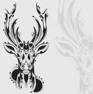 Tribal deer head tattoo