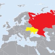 Europe map Ukraine and Russia conflict