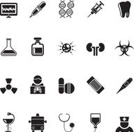 Silhouette Healthcare Medicine and hospital icons