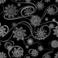 Whirl of snowflakes seamless pattern N2