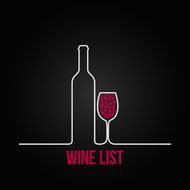 wine bottle glass list design menu background
