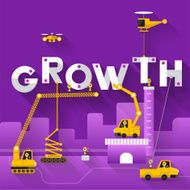 Growth text illustration in construction