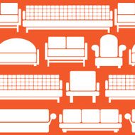 icons of furniture on seamless pattern N2