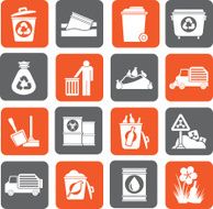 Silhouette Garbage and rubbish icons