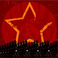 Soviet era illustration style vector poster