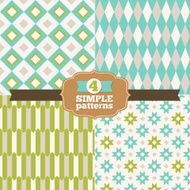 Set of simple Christmas patterns in one palette