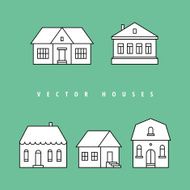 Houses set Isolated elements for design N2