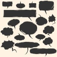 Vector Set of Grunge Comics Bubbles Talk and Think N8
