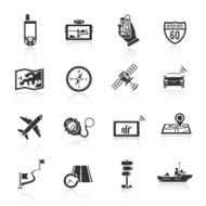 Navigation icons set black N2