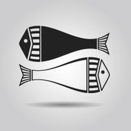 Black and white fish - Zodiac sign Pisces