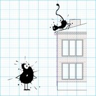 Inkblots Cat on a roof