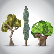 trees in origami style