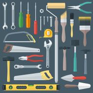 color flat style various house remodel instruments set