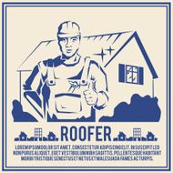 Roofer silhouette poster