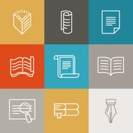 Vector document and paper signs icons N2