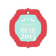 new year 2015 label with reindeer N2