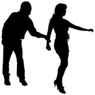 Vector silhouette of couple N404