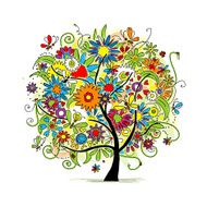 Floral tree sketch for your design N2