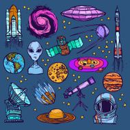 Space sketch set colored N2