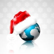 Illustration on a Christmas theme with globe