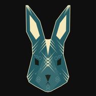 Abstract geometric vector rabbit for use in design