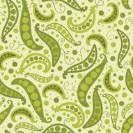 Ornate Pea Pods Seamless Pattern Background