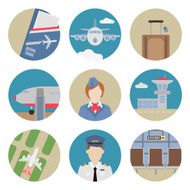 Airport flat icons