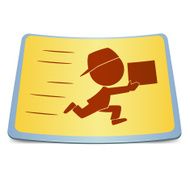Cartoon label fast delivery