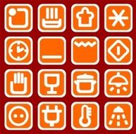 red household icons