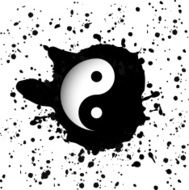 Vector Ink Splash and Yin Yang Symbol Design