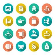 Set flat icons of laundry N2