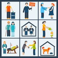Social services icons set N2