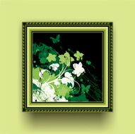 Frame with floral abstract