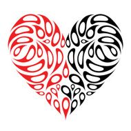 Two halfs of heart design