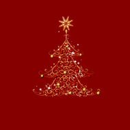 Christmas tree golden ornament