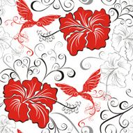 Seamless hawaiian floral pattern N2