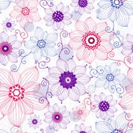 Seamless white floral pattern