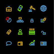 neon business icons N2