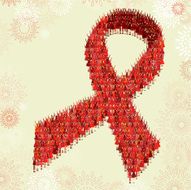 People making an aids awareness ribbon