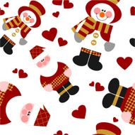 Santa Claus and snowman seamless texture 66