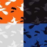 Halloween Pattern Witches and Bats N2