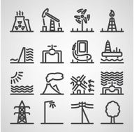 Energy and resource icon set N6