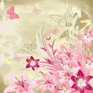 floral watercolor background with lilies