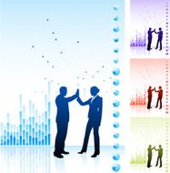 Business team background with financial charts