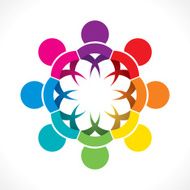 colorful teamwork icon design vector