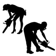 Vector silhouette of a people N388