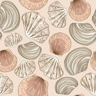 Seamless pattern of seashells N13