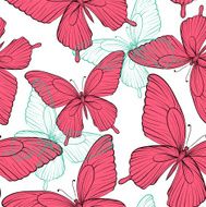 Beautiful seamless background with bright colorful butterflies N3