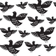 Silhouette of black ethnic birds N2