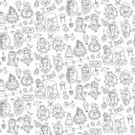 seamless pattern with wedding sketch N2